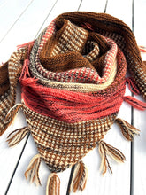 Load image into Gallery viewer, Kit: Roller Coaster Shawl, Highland Wool: Buttercup, Tangelo, Hazel.
