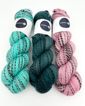 Load image into Gallery viewer, Kit: Roller Coaster Shawl, Highland Wool: Mint, Pink, Teal

