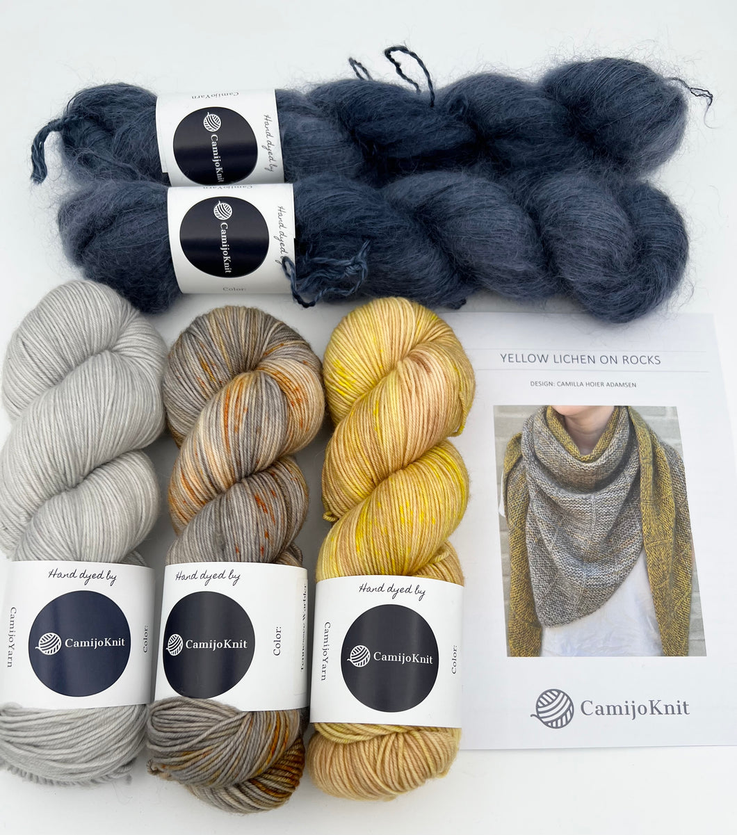 Kit: Yellow Lichen on Rocks: Grey-Yellow + Blue