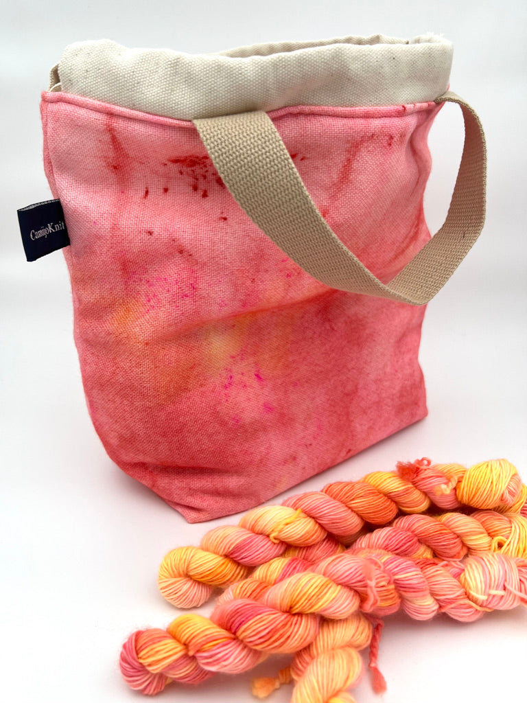 Hand dyed CamijoKnit Project Bags: Singapore Sling