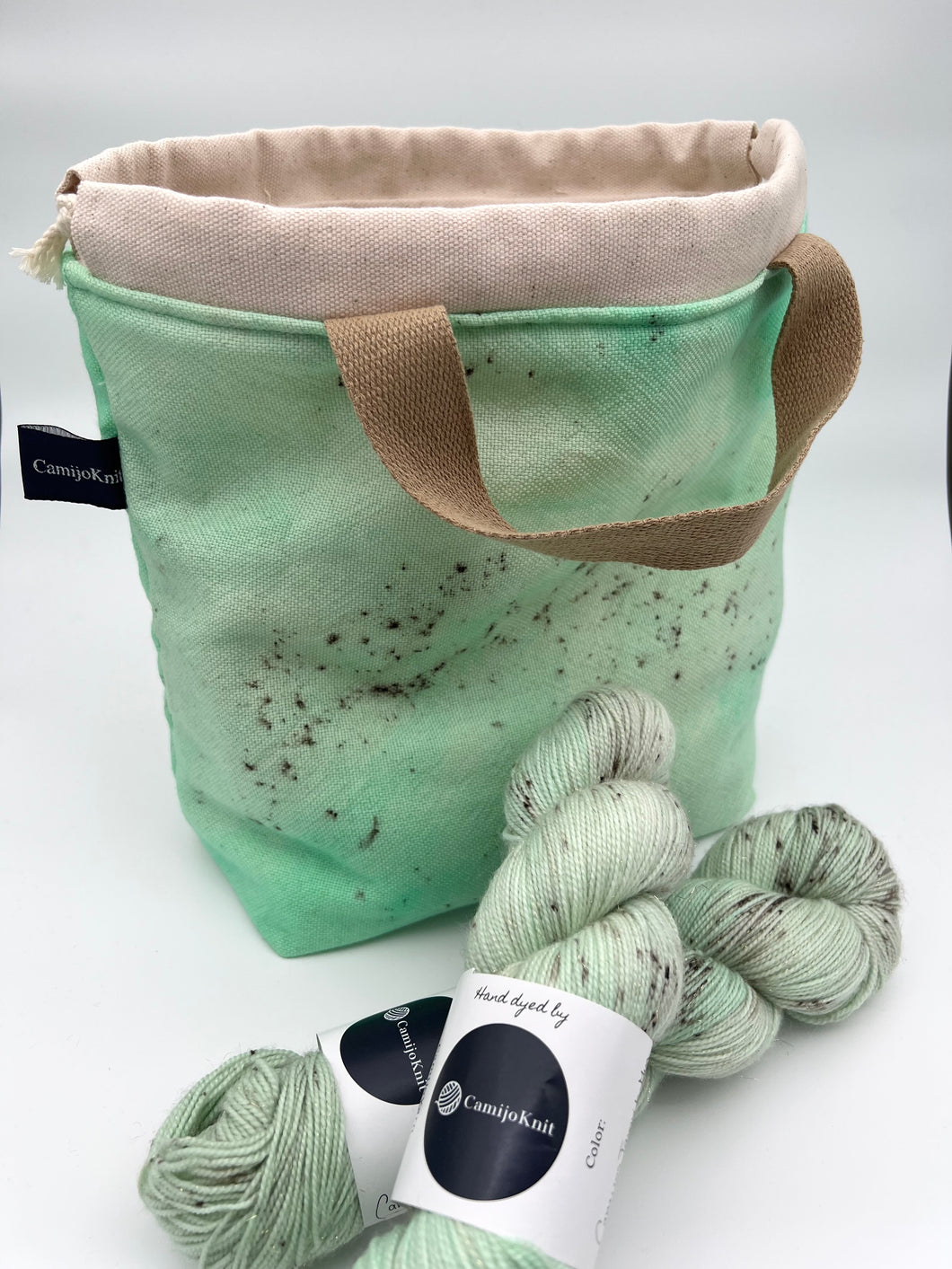 Hand dyed CamijoKnit Project Bag: Camijos Favorite Mug